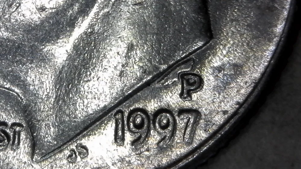 1997--P-Roosevelt-Dime-With-Nice-Sized-Die-Chip?